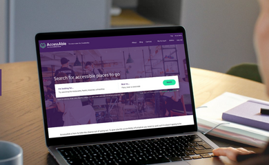 a laptop screen of the AccessAble website