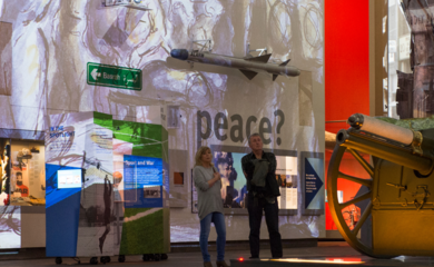 Inside an exhibition space at Imperial Warm Museum North