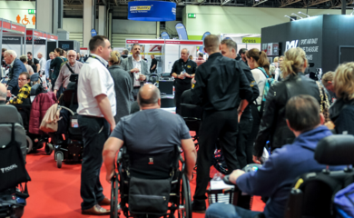 Crowd of people in an exhibition hall