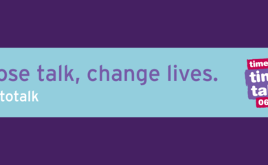 Image reads - choose talk, change lives #timetotalk