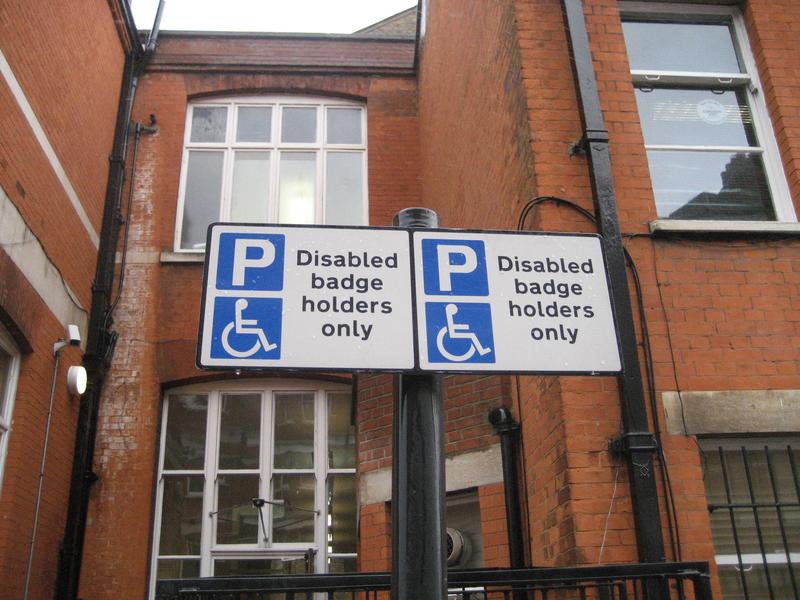 Blue badge holders only sign