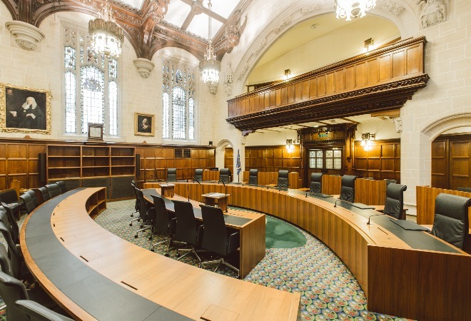 Courtroom at the UK Supreme Court