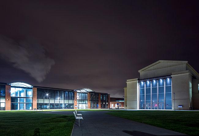 Engineering building at night