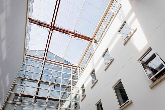 View of glass ceiling