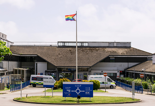 'photo of the front of Conquest Hospital'