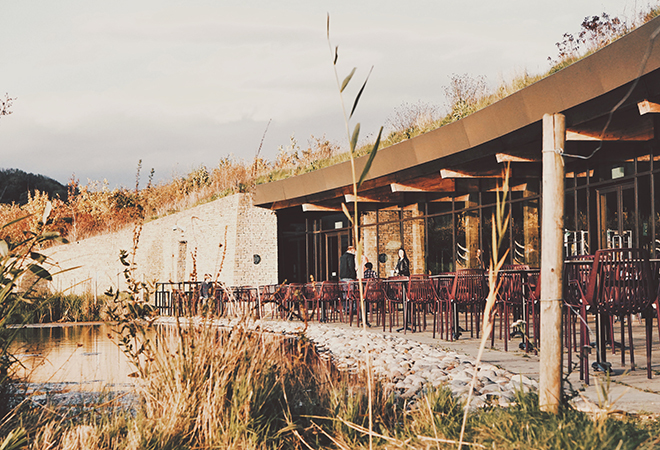 Photo of outside seating area at Gloucester Services