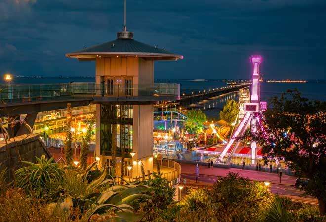 "Southend Pier at night"