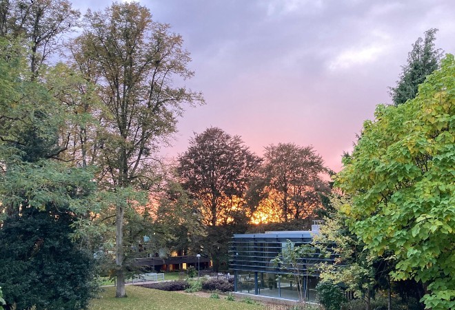 sunset view of the College