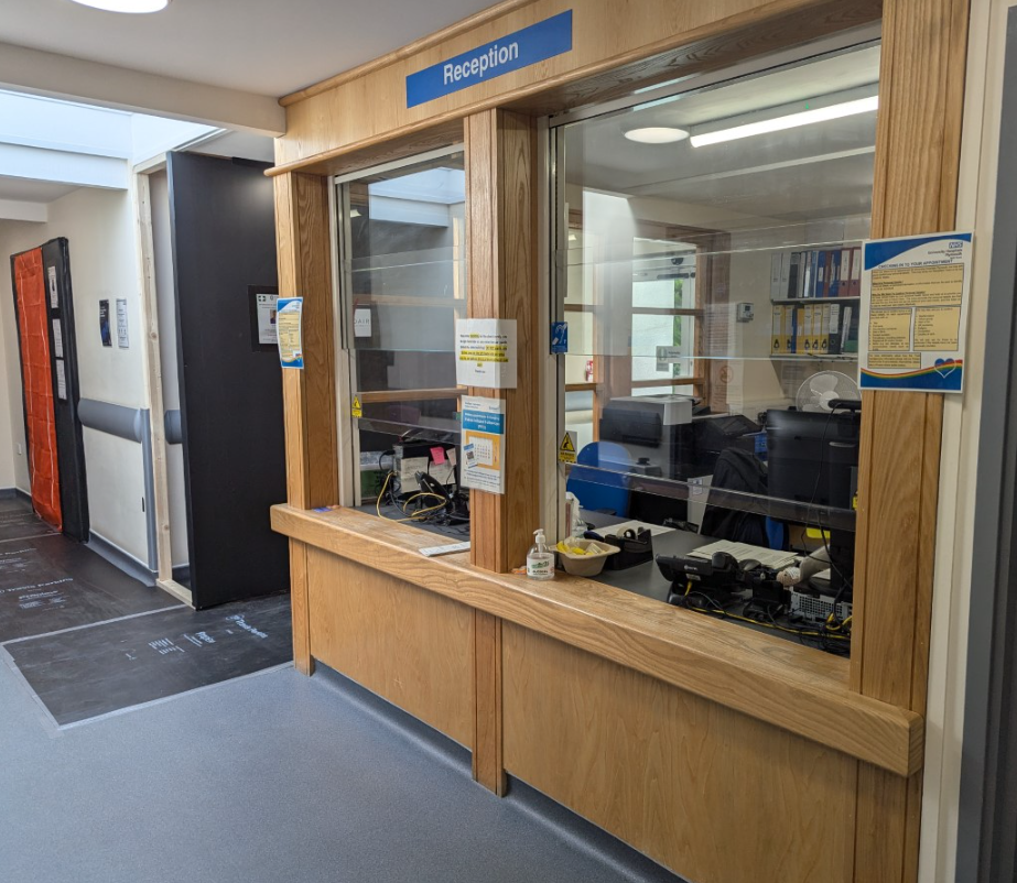 reception area of a hospital 