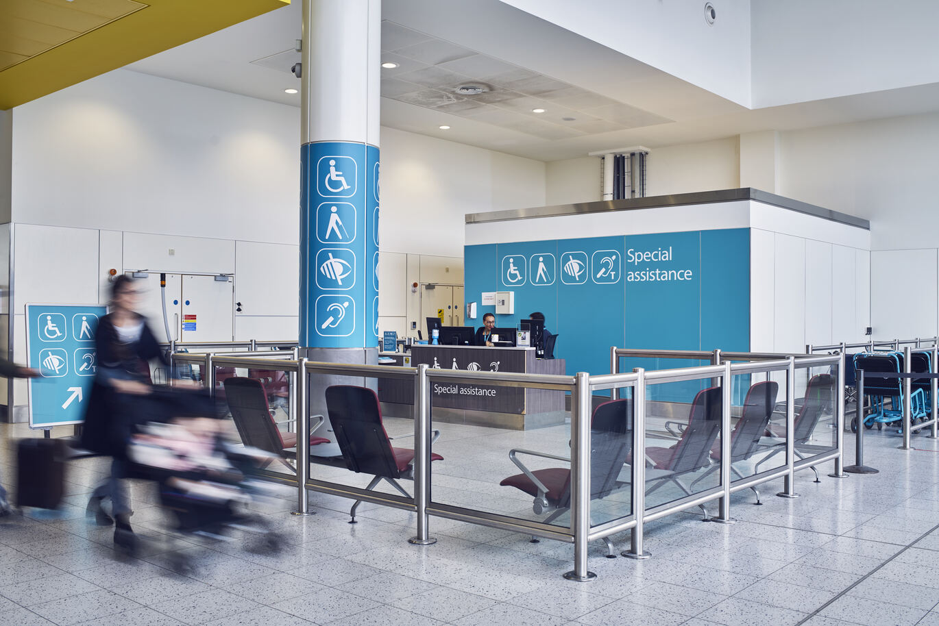 "Special Assistance at North Terminal Departures"