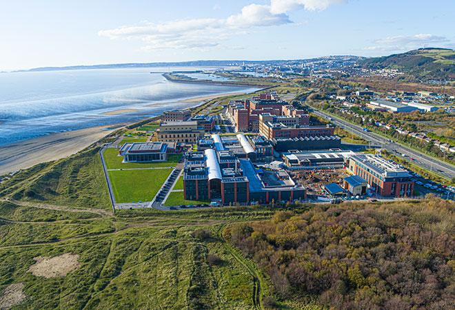 Bay campus aerial view