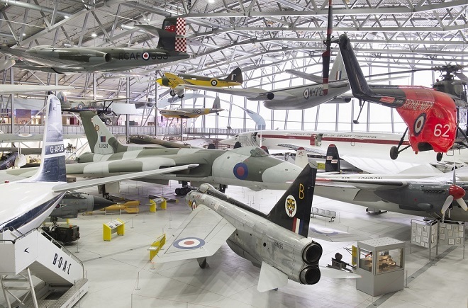 Photo of planes inside a hanger