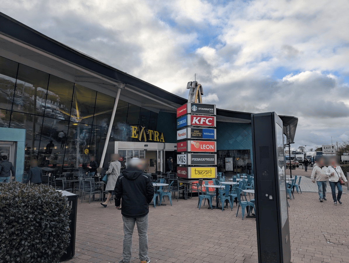 A picture showing the front of the M25 - Cobham Services - EXTRA