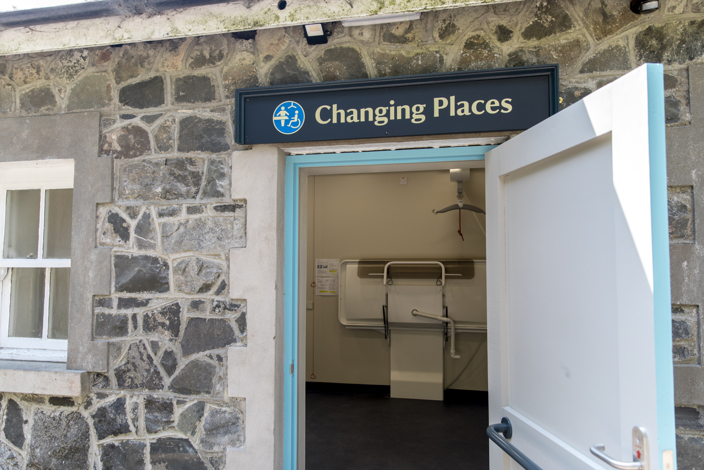 Exterior of the accessible toilet and baby changing area at Mount Stewart.