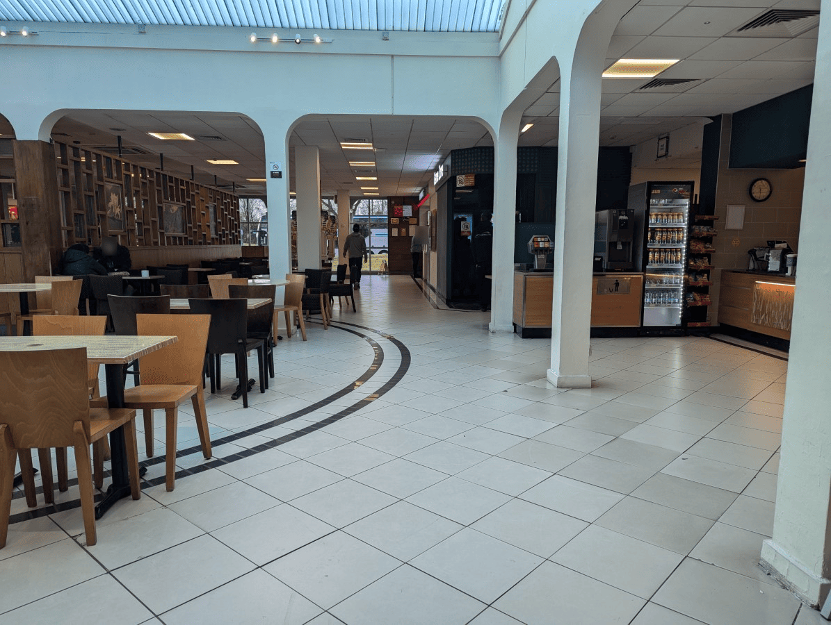 A picture showing the interior of the M1 - London Gateway Services - Welcome Break