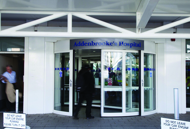 "Addenbrooke's Hospital main entrance"