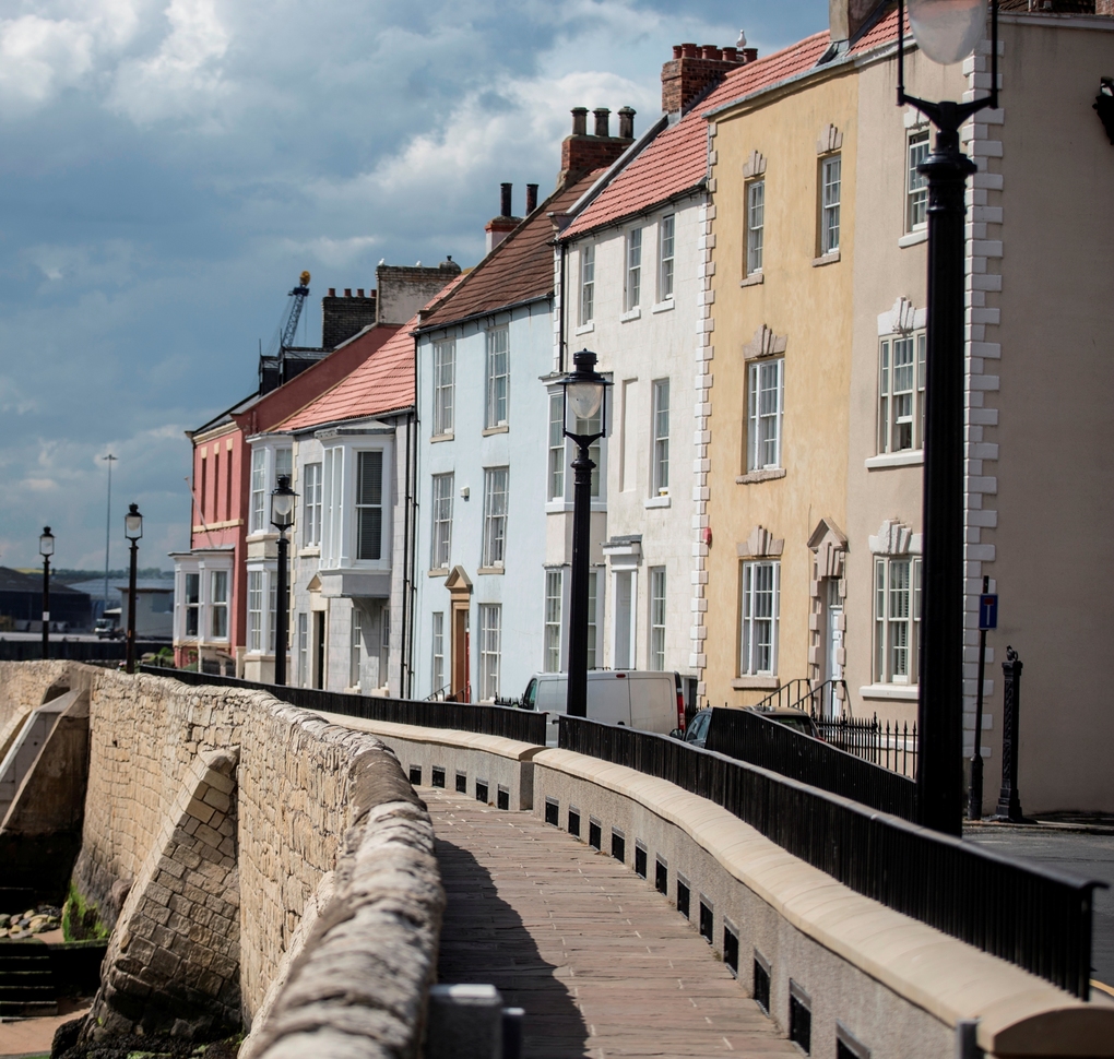 "Some beach side houses in Hartlepool"