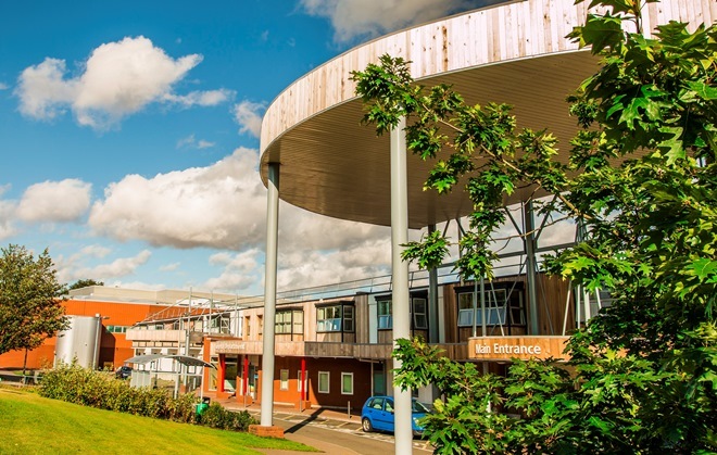 Photo of Hinchingbrooke Hospital main entrance