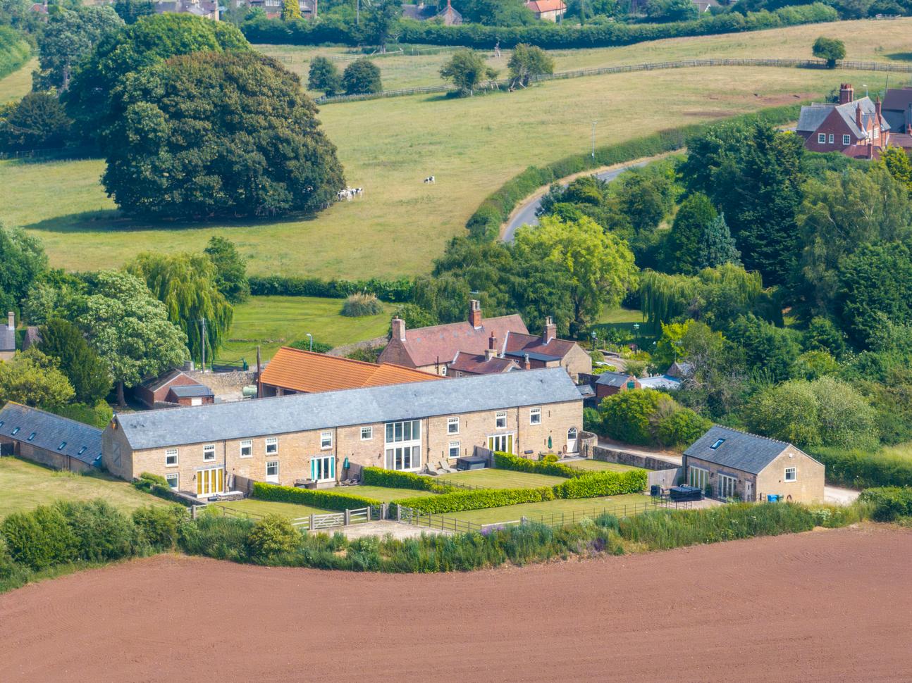 "Welbeck Estate aerial view of Holiday Cottages"