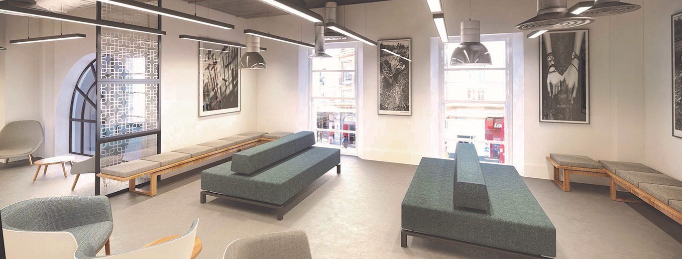 "Waiting room at 10 Hammersmith Broadway"