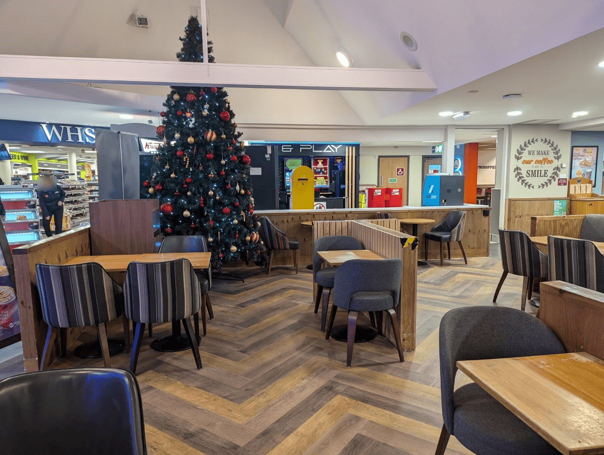 A picture showing the interior of the M1 - Woolley Edge Services - Northbound  - Moto