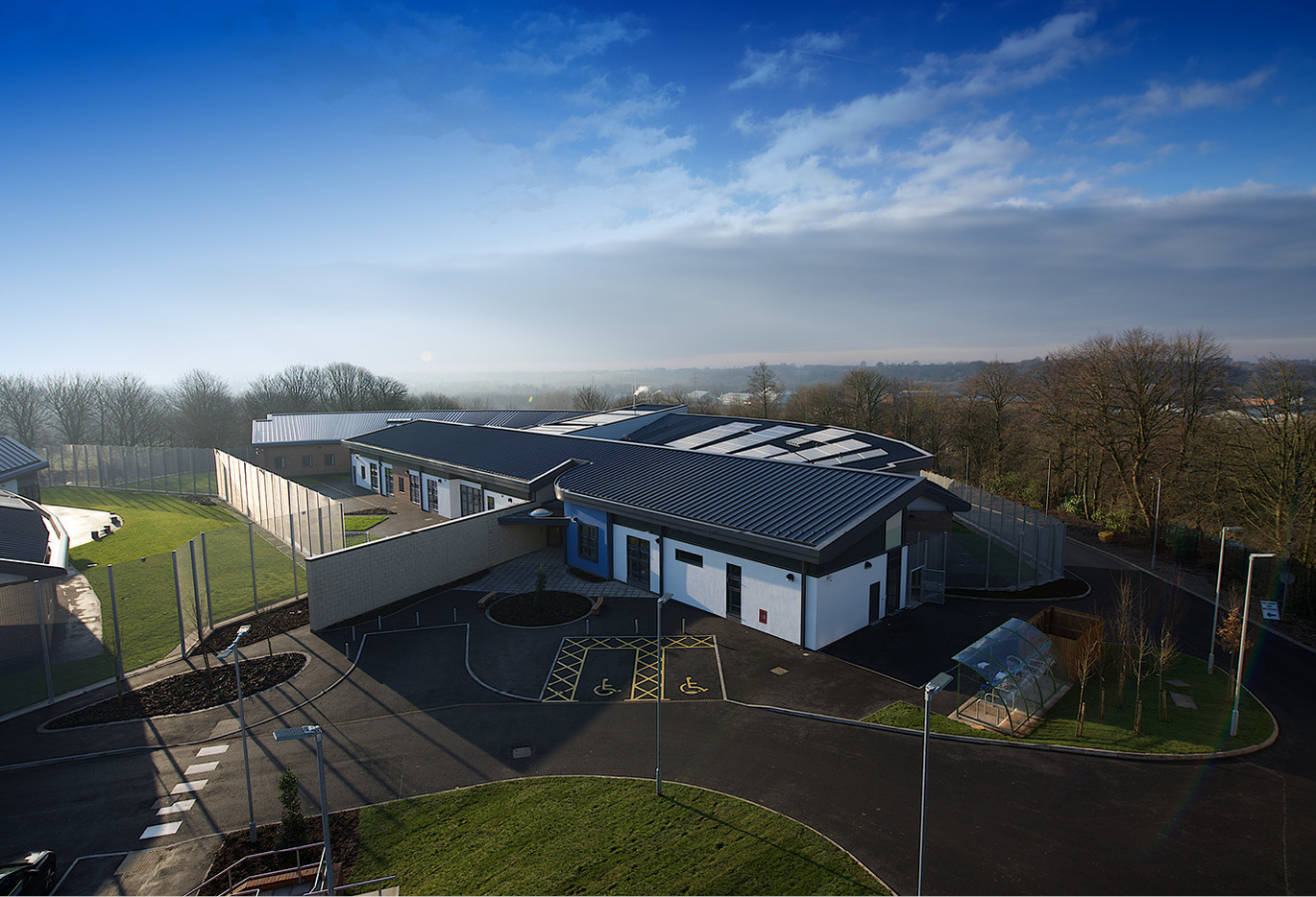 Photo of aerial view of one of Trust's buildings