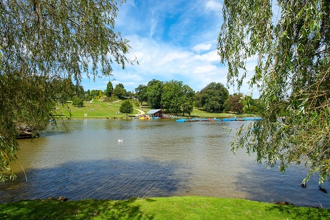 "Dunorlan Park View Across the Lake"