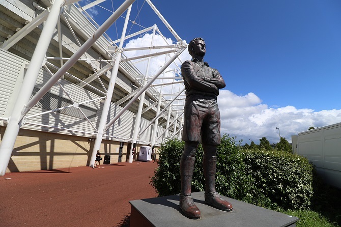 'Statue of Allchurch outside Liberty Stadium'