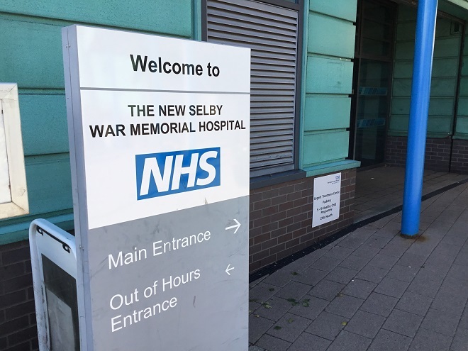"Welcome sign outside The New Selby War Memorial Hospital"