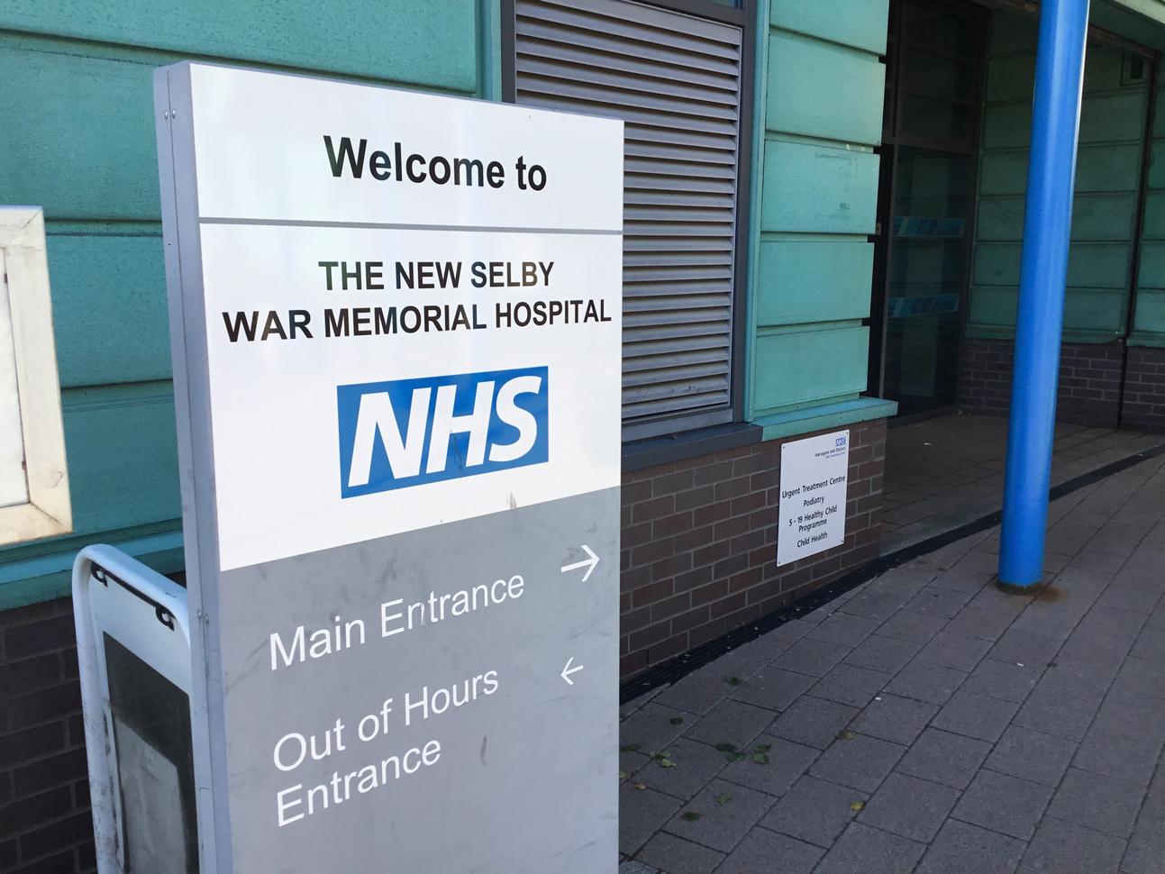 "Welcome sign outside The New Selby War Memorial Hospital"
