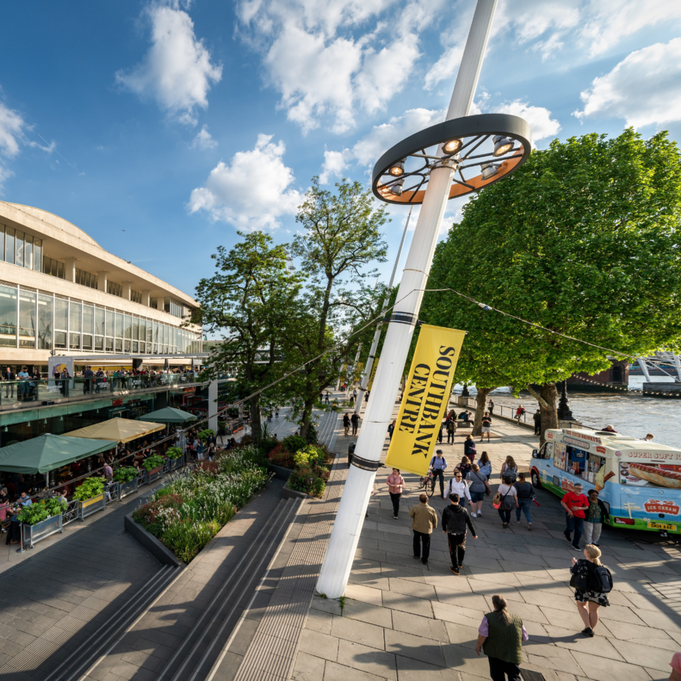 Image of the London Southbank centre exterior with sign outside