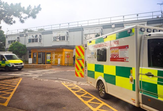 "Ambulances outside West Suffolk Hospital"