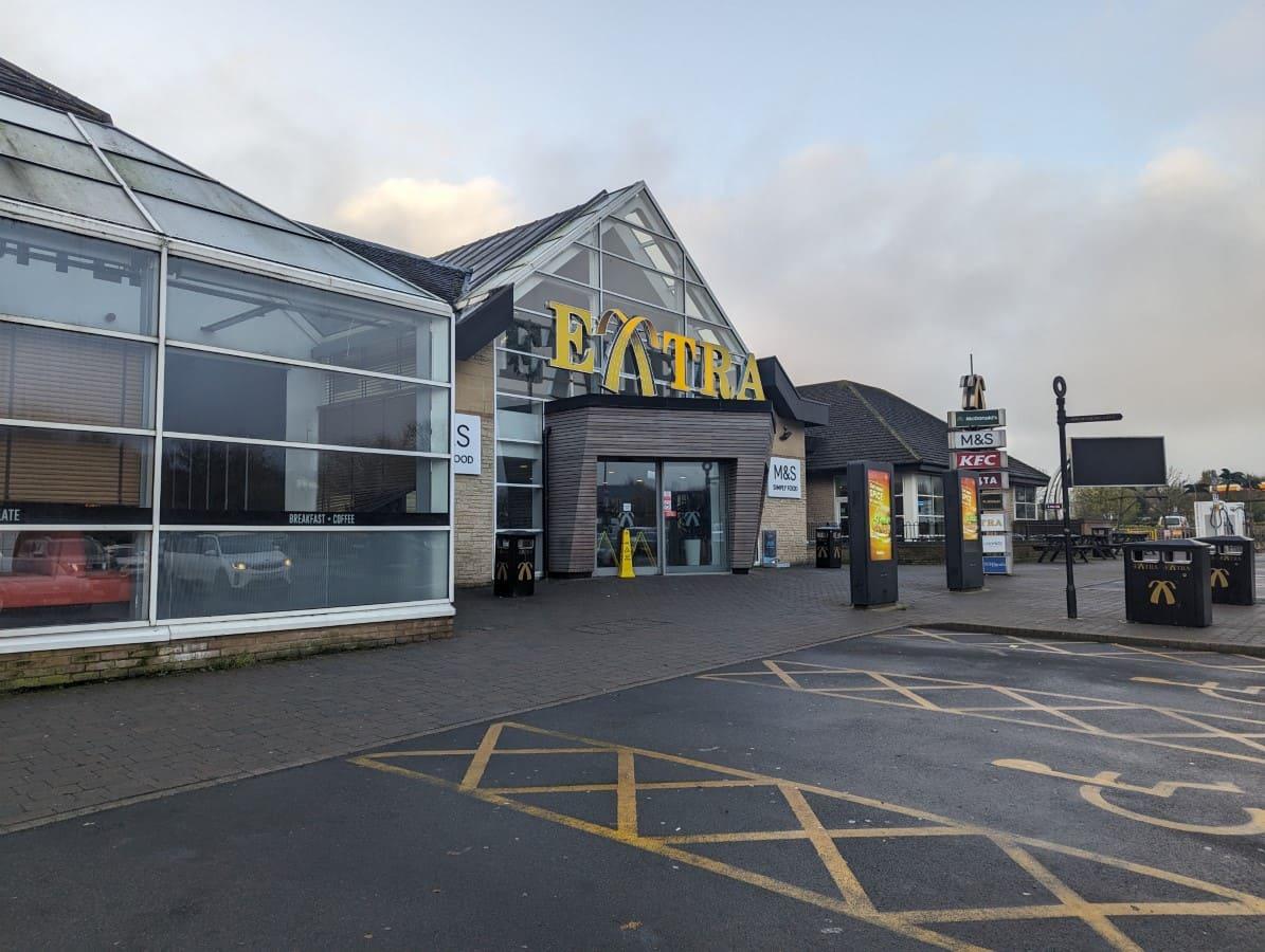 A picture showing the front of the A1(M) - Peterborough Services - EXTRA