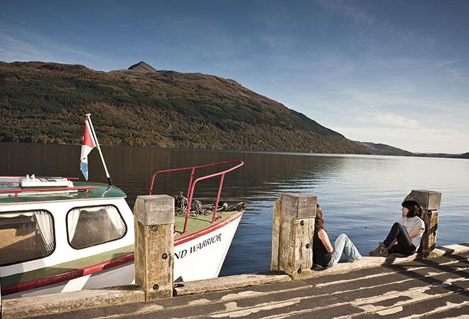 "lake with boat"