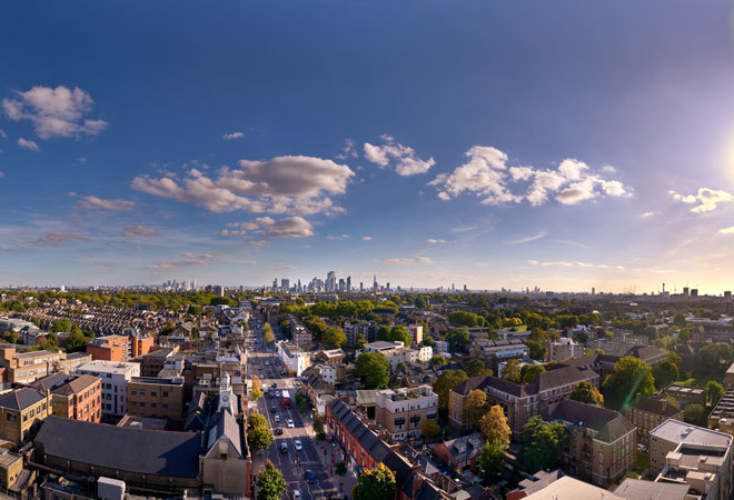 View from the sky above London Metropolitan university