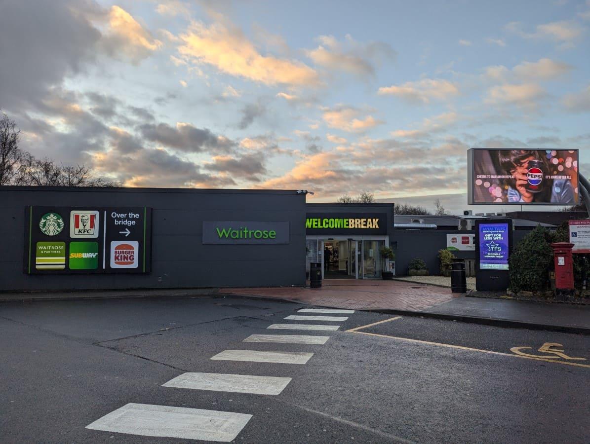A picture showing the front of the M62 - Hartshead Moor Services - Westbound- Welcome Break