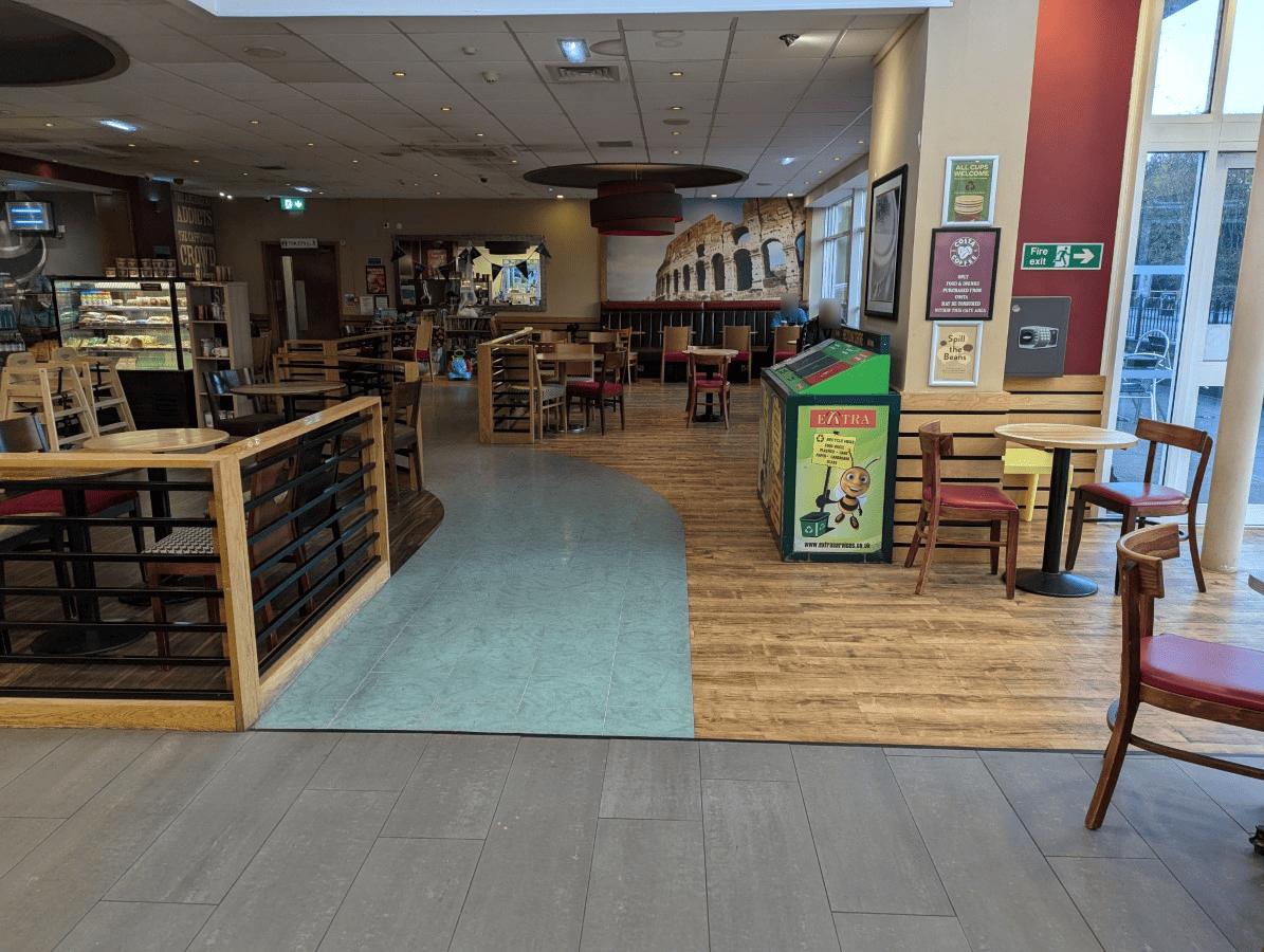 A picture showing the interior of the M5 - Cullompton Services - Extra