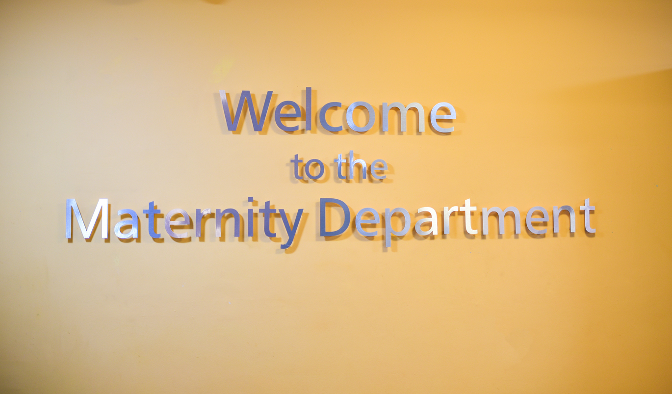 Maternity department sign