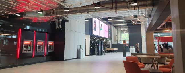 Unity Place inside with red kiosks