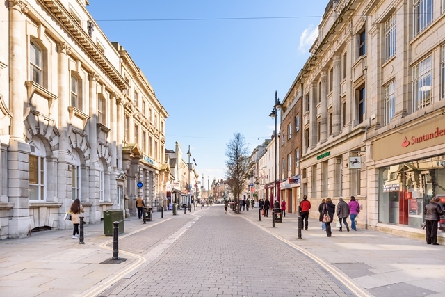 "Image of Doncaster town centre shopping street"