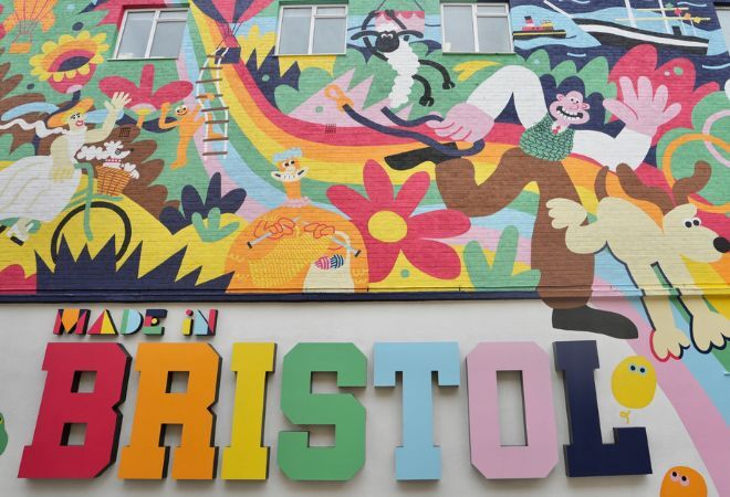 "Image of colourful street art in Bristol"