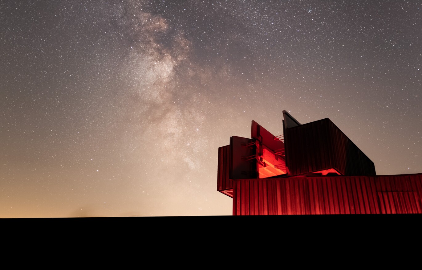 "Nighttime shot of Kielder Observatory"