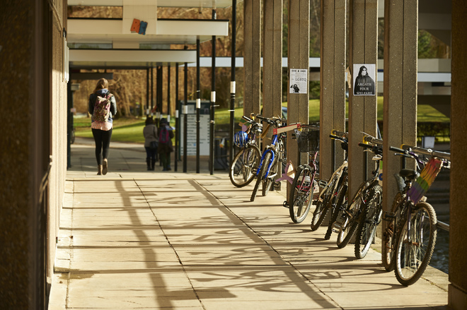 Image of bike rack at University of York