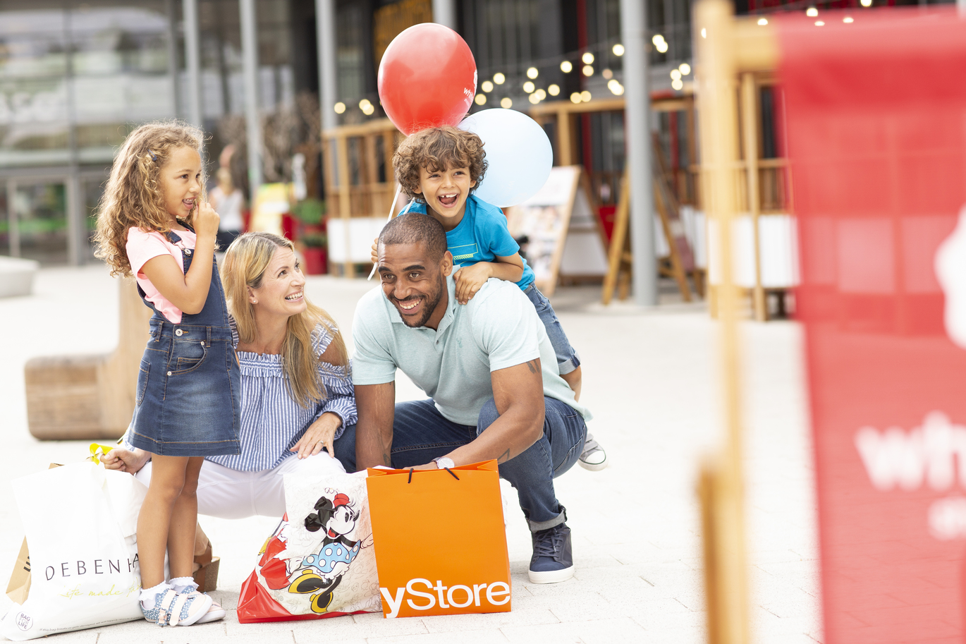 Family shopping at the White Rose