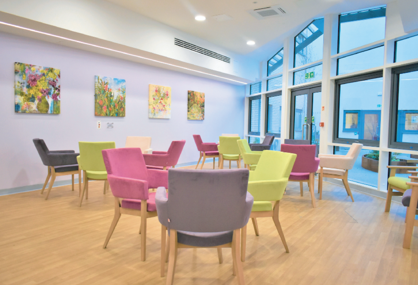 "Inside seating area at Kettering General Hospital"