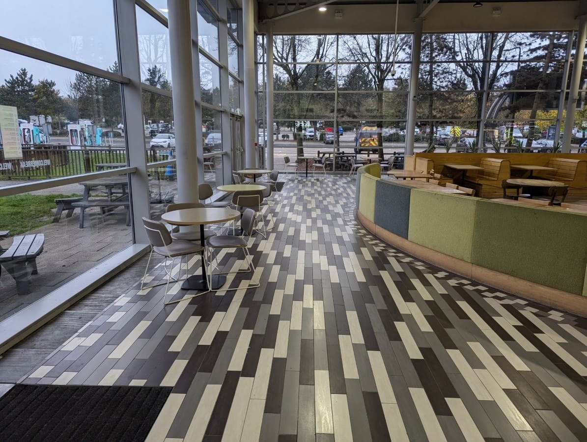 A picture showing the interior of the M42 - Hopwood Park Services - Welcome Break