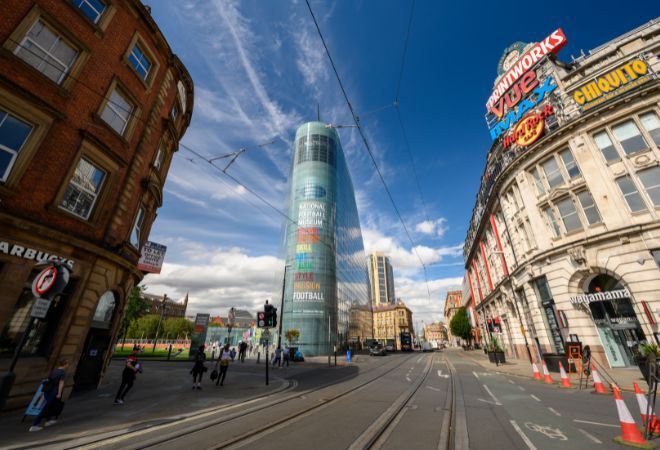 The outside of Manchester's Printworks building