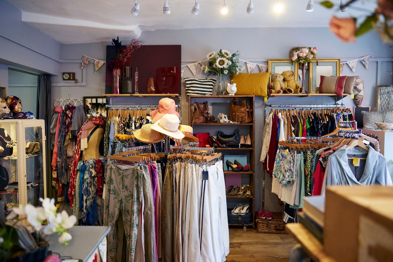"Charity shop interior"