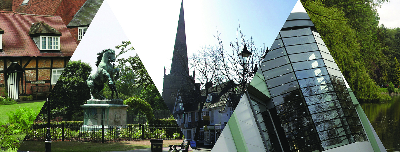 Selection of images of Solihull parks, gardens, buildings
