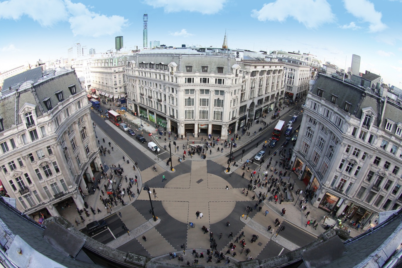 Aerial view of Oxford Street